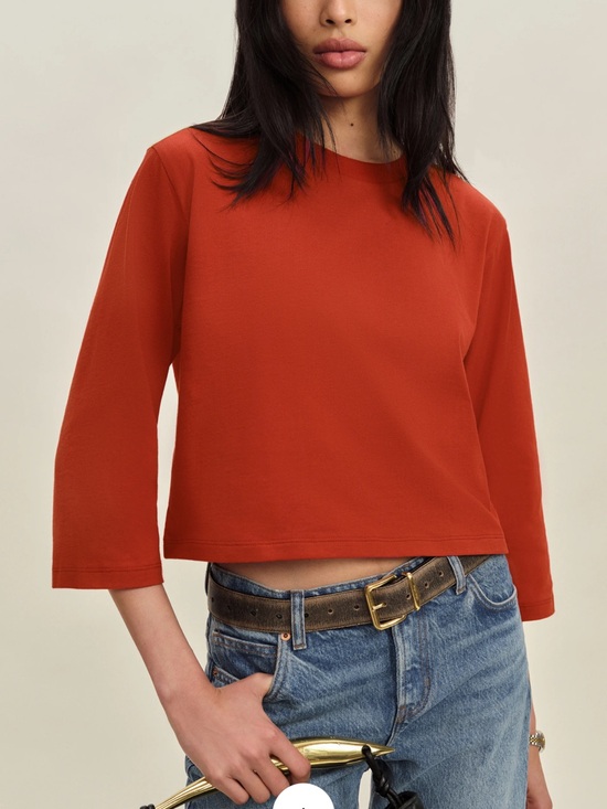 Reformation Tops - Reformation Cropped Boxy Crewneck Top in sun-dried tomato -Sold Out NWT